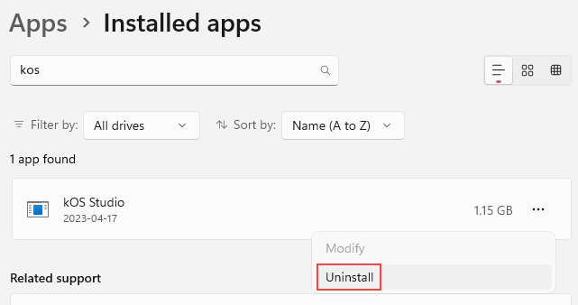 windows uninstall