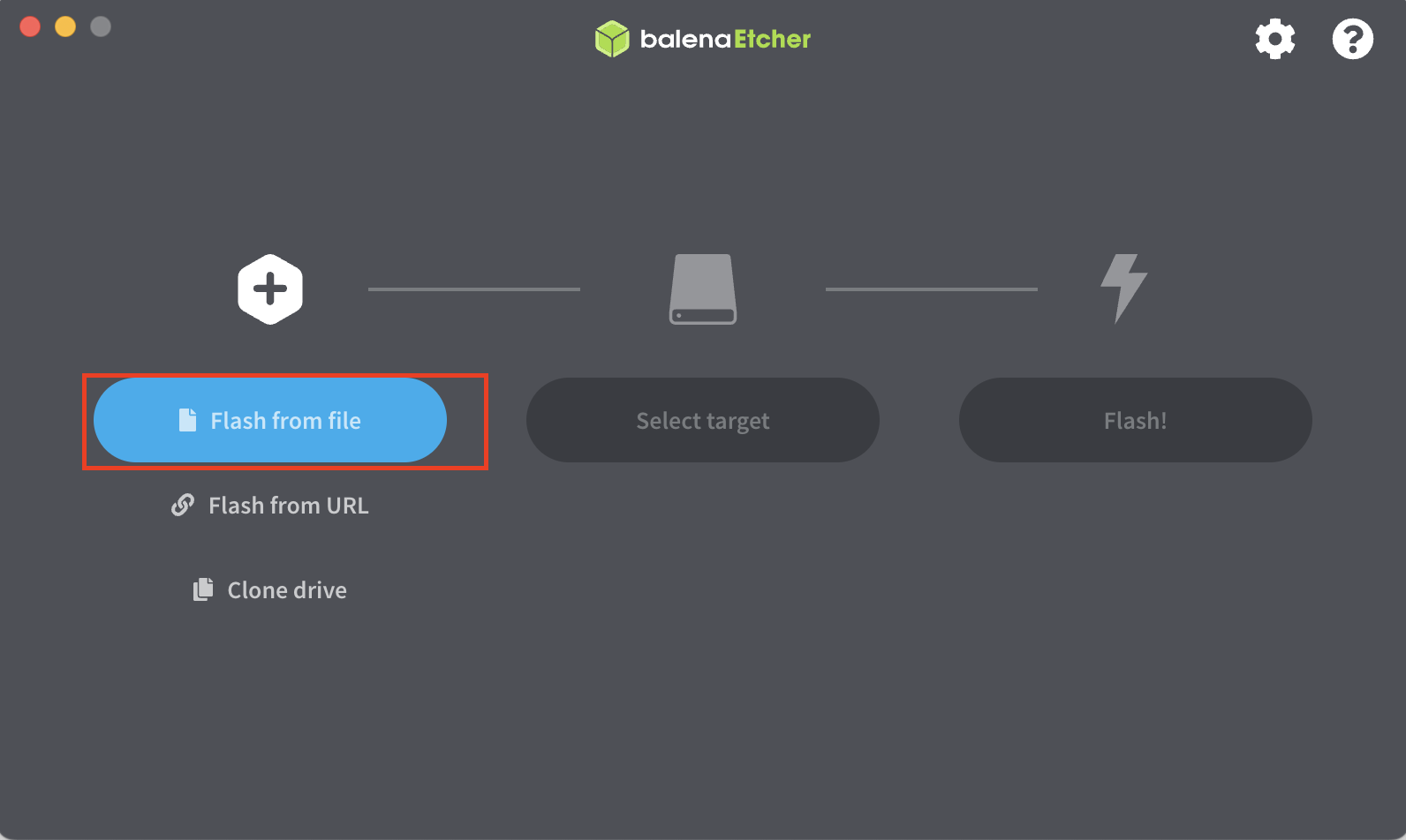 balena etcher step 1