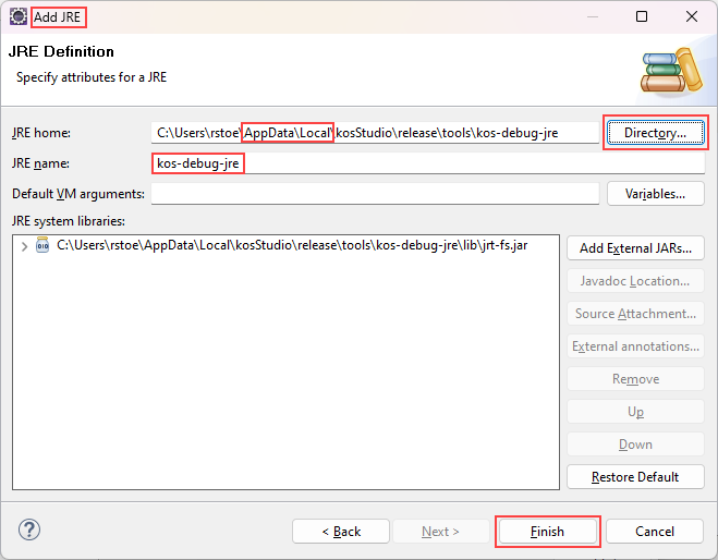 eclipse 5 add jre home