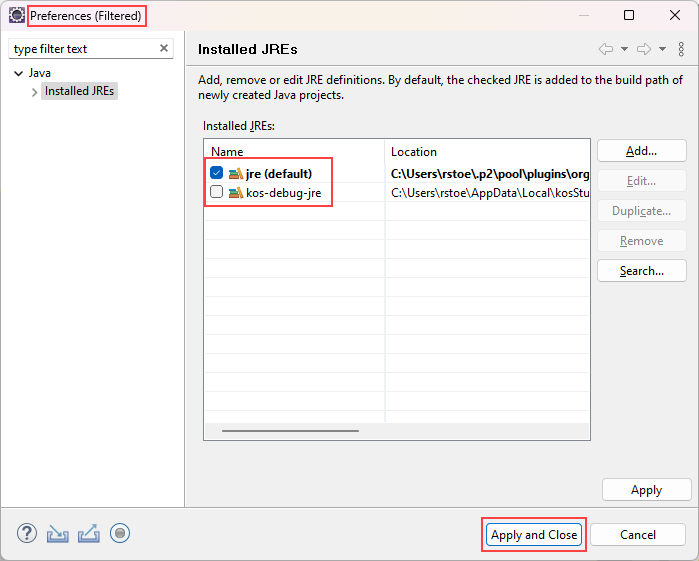 eclipse 6 jre added