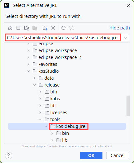 intellij 3 kos debug jre