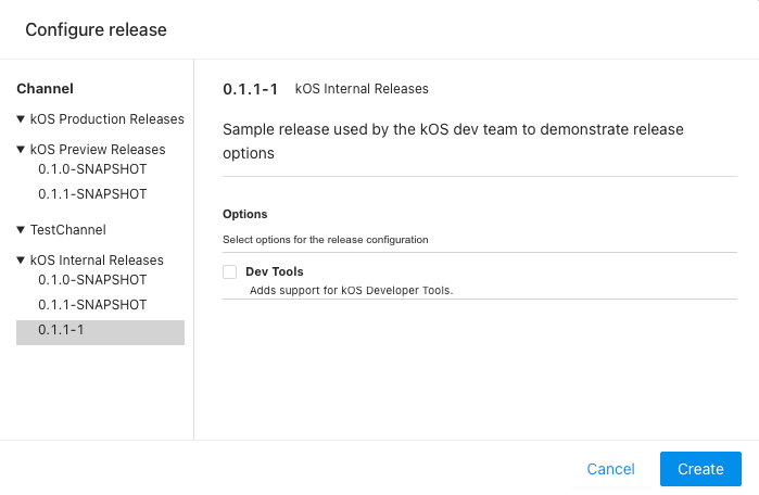 kos release options