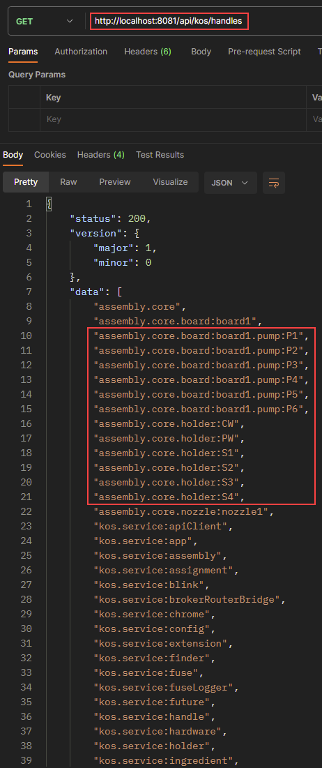 postman list all handles