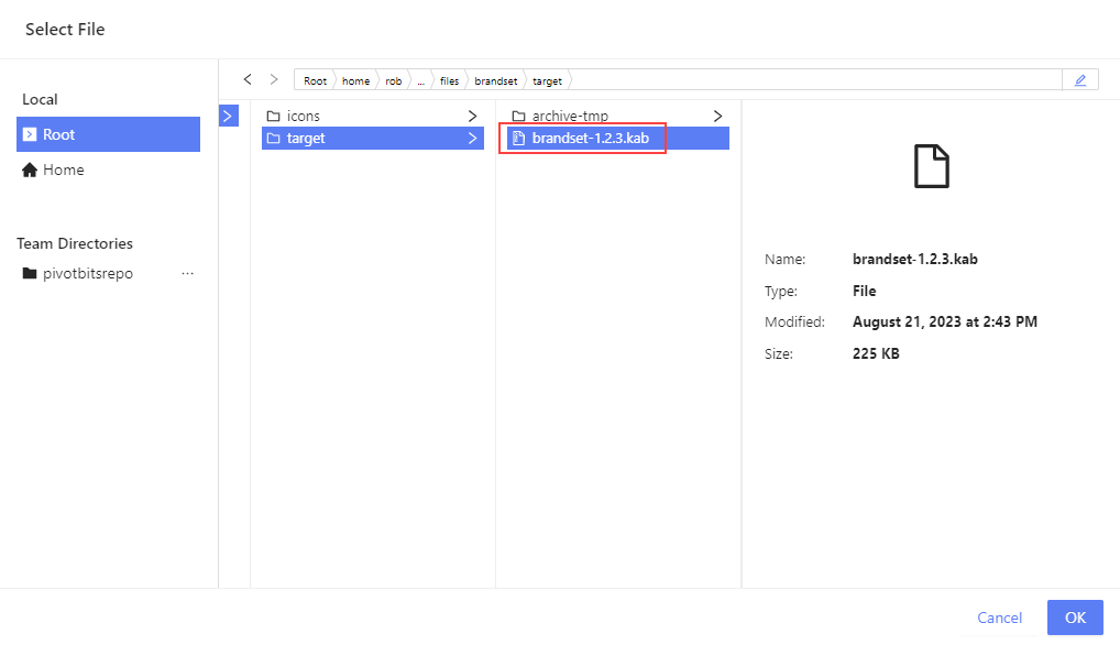studio select brandset kab file