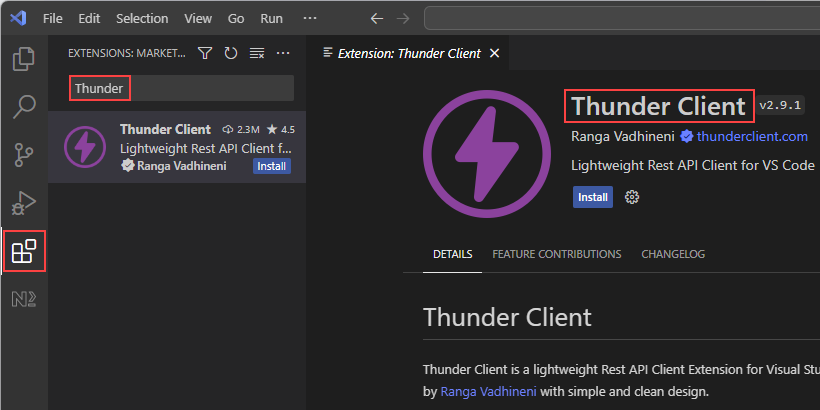 extension thunder client