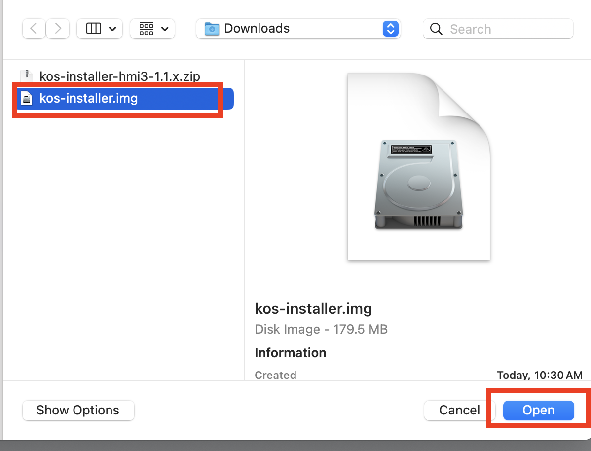 kos installer step 1